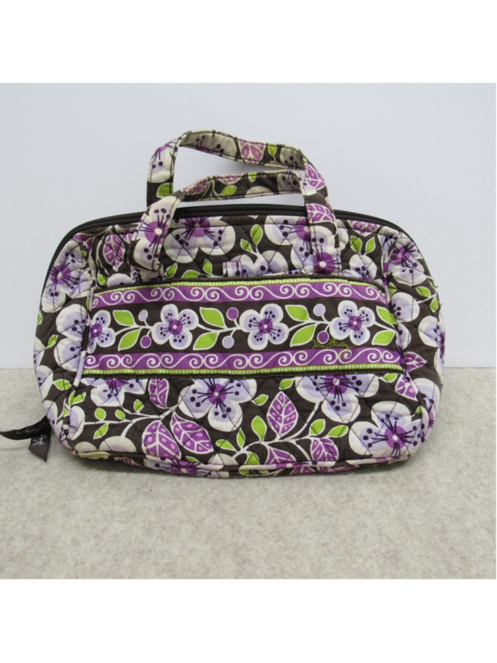Vera Bradley Plum Petals Bowler Bag Purple Floral Quilted Vintage Y2K Handbag
